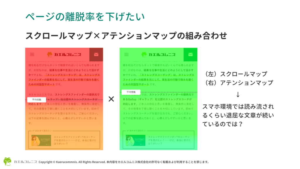 ページの離脱率を下げたいなら、スクロールマップ×アテンションマップの組み合わせ